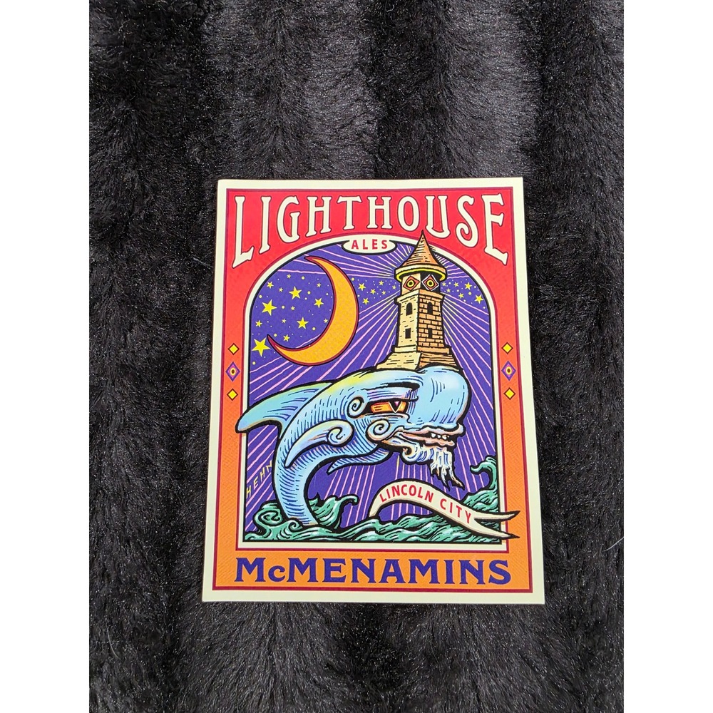 McMenamins Lighthouse Ales Sticker Lincoln City Oregon Whale Art Lyle Hehn Decal